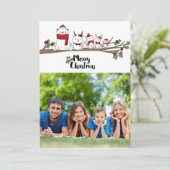 名前入りな写真が付いているメリークリスマスカード サンキューカード (スタンド正面)