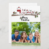 名前入りな写真が付いているメリークリスマスカード サンキューカード (正面/裏面)