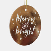 名前入りな写真を持つ青銅色のクリスマスのオーナメント セラミックオーナメント (右)