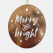 名前入りな写真を持つ青銅色のクリスマスのオーナメント セラミックオーナメント (左)