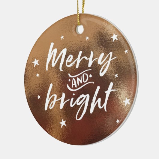 名前入りな写真を持つ青銅色のクリスマスのオーナメント セラミックオーナメント (左)