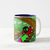 名前入りな列車のマグ- ツートーンマグカップ (正面右)