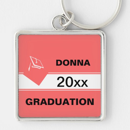 名前入りな卒業の記念品 キーホルダー (正面)