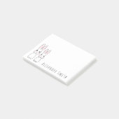 名前入りな名前のかわいいバニーウサギ ポストイット (アングル)