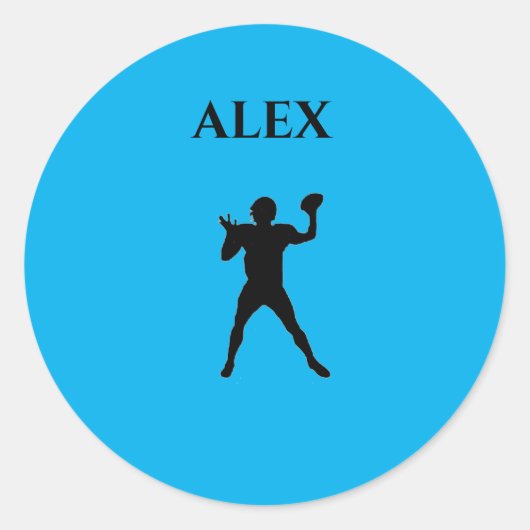 名前入りな名前のフットボールのステッカー ラウンドシール (正面)