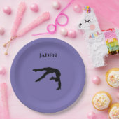 名前入りな名前の体操の紙皿 ペーパープレート (パーティー)