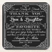 名前入りな好意の結婚式のコースターは感謝していしています スクエアペーパーコースター (正面)