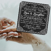 名前入りな好意の結婚式のコースターは感謝していしています スクエアペーパーコースター