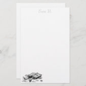 名前入りな本の事故の文房具 便箋 (正面/裏面)