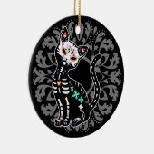 名前入りな死んだかわいい猫のカスタムのガーリーな日 セラミックオーナメント (右)