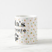 名前入りな犬の毛皮のお母さんのマグ コーヒーマグカップ (中央)