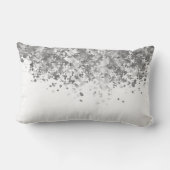名前入りな白およびフェイクなグリッター ランバークッション (裏面)