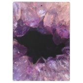 名前入りな紫色の水晶ミネラル宝石用原石 クリップボード (裏面)