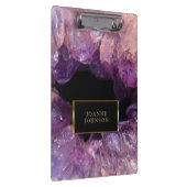 名前入りな紫色の水晶ミネラル宝石用原石 クリップボード (右)