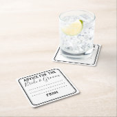 名前入りな結婚式のアドバイスのコースターは感謝していしています スクエアペーパーコースター (インサイチュ)