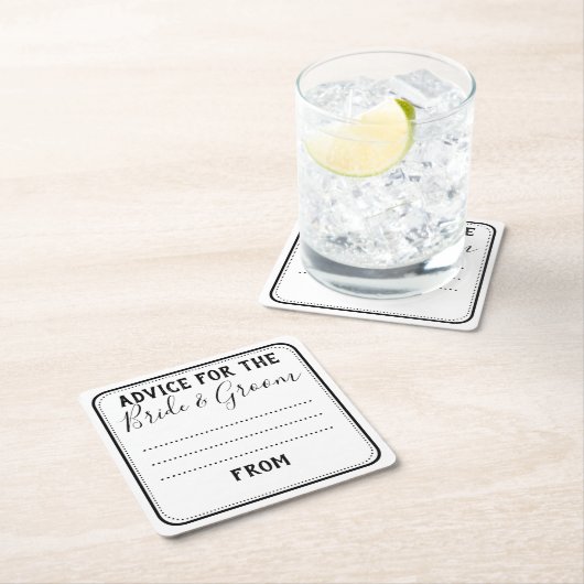 名前入りな結婚式のアドバイスのコースターは感謝していしています スクエアペーパーコースター (インサイチュ)