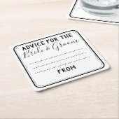 名前入りな結婚式のアドバイスのコースターは感謝していしています スクエアペーパーコースター (アングル)