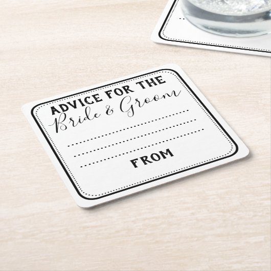 名前入りな結婚式のアドバイスのコースターは感謝していしています スクエアペーパーコースター (アングル)