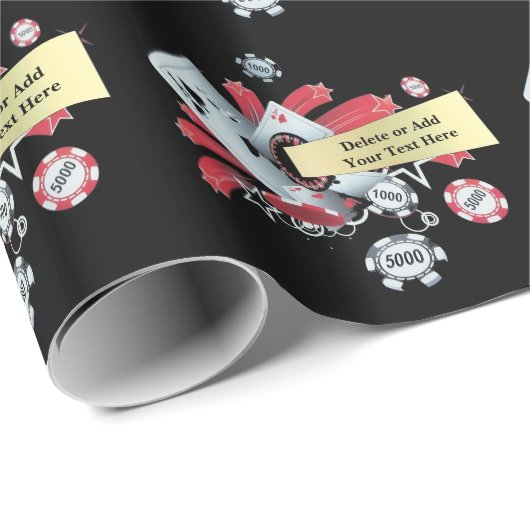 名前入りな賭博カジノのポーカー用のチップ ラッピングペーパー (ロールコーナー)