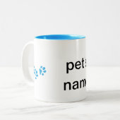 名前入りな足のプリントのマグ2 ツートーンマグカップ (正面左)