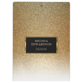 名前入りな金ゴールドによって複雑にされるグリッター クリップボード (裏面)