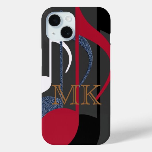 名前入りな音楽ノートのグラフィックデザイン Case-Mate iPhoneケース (裏面)