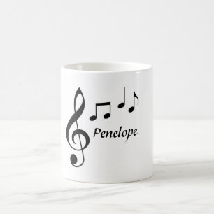 名前入りな音楽ノートのマグ コーヒーマグカップ