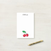 名前入りな2人の赤いさくらんぼの友人- ポストイット (デスク上)