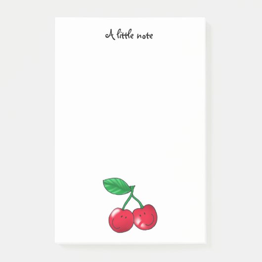 名前入りな2人の赤いさくらんぼの友人- ポストイット (正面)