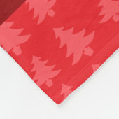 名前入りのあめんぼ 赤いクリスマスツリー フリースブランケット (角)