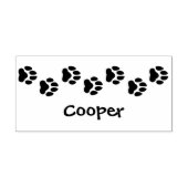 名前入りのかわいい犬の足跡スタンプ ラバースタンプ (インプリント)