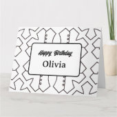 名前入りのぬりえグリーティングカード（２３） カード (正面)