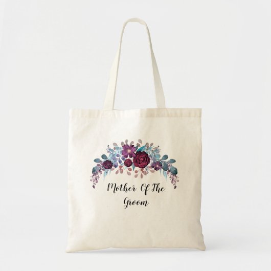 名前入りのイニシャルテキスト 水彩花 フローラ トートバッグ (正面)