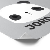 名前入りのキュートなパンダくん ポスター (角)