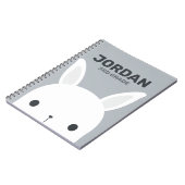 名前入りのキュートなリトルバニーラビット ノートブック (左側)