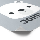 名前入りのキュートな小さな北極クマ ポスター (角)