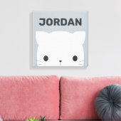 名前入りのキュートな猫のキャンバスプリント キャンバスプリント (インサイチュ (リビング))