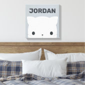 名前入りのキュートな猫のキャンバスプリント キャンバスプリント (インサイチュ (寝室))