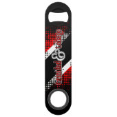 名前入りのドットパターン旗 トリニダード・トバゴ スピード栓抜き (裏面)