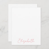 名前入りのピンクのメモカード ノートカード (正面/裏面)