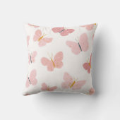 名前入りのピンクの蝶のクッション クッション (裏面)