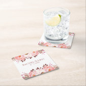 名前入りのブッシュ フラワーペーパーコースター スクエアペーパーコースター (インサイチュ)