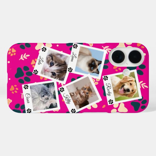 名前入りのペット写真コラージュ携帯ケース 🐾💖 Case-Mate iPhoneケース (裏面 (横))