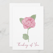 名前入りのローズ フラワー ウォーターカラー スクリプト 招待状 (正面/裏面)