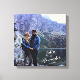 名前入りの家族写真キャンバス キャンバスプリント