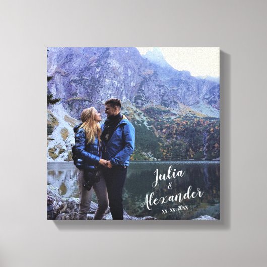 名前入りの家族写真キャンバス キャンバスプリント (正面)