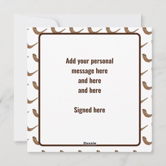 名前入りの新年おめでとう ショファー シーズンカード (裏面)