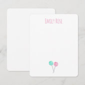 名前入りの水彩えがきのせっかちカード ノートカード (正面/裏面)