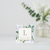 名前入りの水彩花イラストの呼びかけカードまたは エンクロージャーカード (スタンド正面)