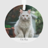 名前入りの猫の写真オーナメント オーナメント (裏面)